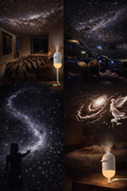 Projection Night Light - USB Powered Starry Sky Lamp for Bedroom Nursery Ambient Lighting
