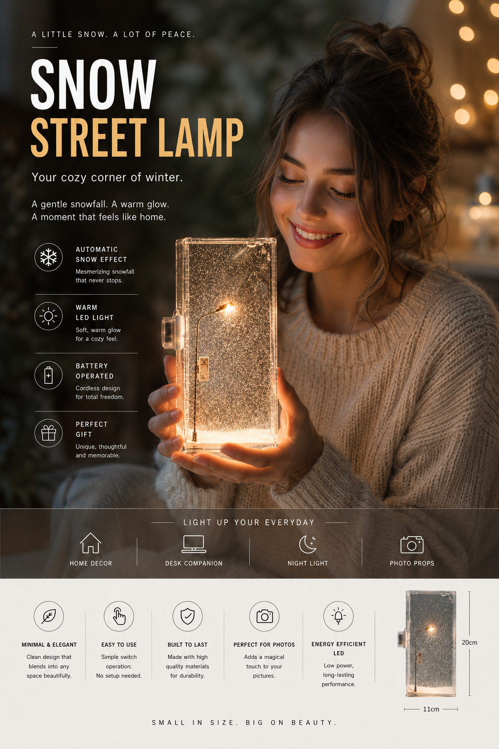 Snowfall Street Lamp™ – DIY Winter Wonderland Night Light.