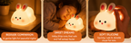 Cute LED Night Light Touch Sensor Cartoon Kid's Nightlights Big Face Rabbit Silicone Night Light Christmas Gift Bedside Lamp Home Decor