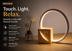 Modern touch control LED bedside lamp with digital clock & Ambient night light.