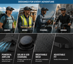 Solar Cool™ USB Rechargeable Fan Cap - Breathable Mesh Cooling Hat for Outdoor Summer Use.
