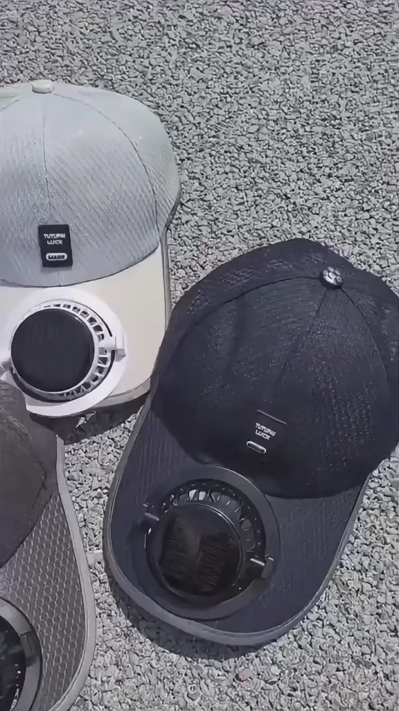 Solar Cool™ USB Rechargeable Fan Cap - Breathable Mesh Cooling Hat for Outdoor Summer Use.